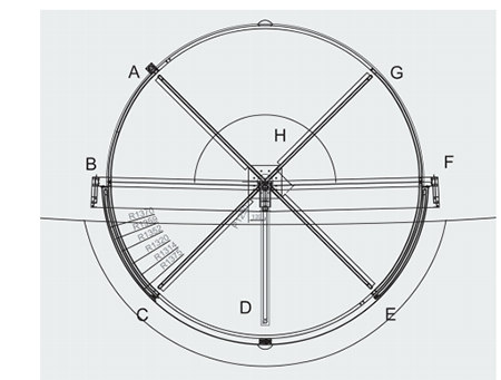 BLASI品牌四翼水晶旋轉門-平面圖 BLASI品牌四翼水晶旋轉門-平面圖